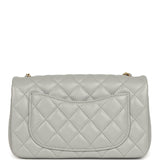Chanel Mini Pearl Crush Rectangular Flap Bag Grey Lambskin Brushed Gold Hardware - Thumbnail View 4