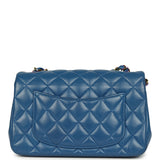 Pre-owned Chanel Mini Rectangular Flap Bag Blue, Purple Lambskin Rainbow Hardware - Thumbnail View 4