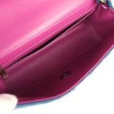 Pre-owned Chanel Mini Rectangular Flap Bag Blue, Purple Lambskin Rainbow Hardware - Thumbnail View 8