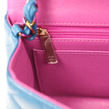 Pre-owned Chanel Mini Rectangular Flap Bag Blue, Purple Lambskin Rainbow Hardware - Thumbnail View 10