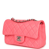 Chanel Mini Classic Rectangular Flap Bag Coral Lambskin Silver Hardware - Thumbnail View 5