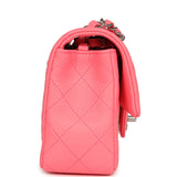 Chanel Mini Classic Rectangular Flap Bag Coral Lambskin Silver Hardware - Thumbnail View 3