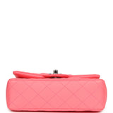 Chanel Mini Classic Rectangular Flap Bag Coral Lambskin Silver Hardware - Thumbnail View 6