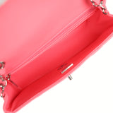 Chanel Mini Classic Rectangular Flap Bag Coral Lambskin Silver Hardware - Thumbnail View 8