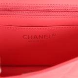 Chanel Mini Classic Rectangular Flap Bag Coral Lambskin Silver Hardware - Thumbnail View 9