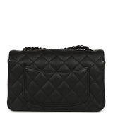 Pre-owned Chanel Mini Classic Rectangular Flap Bag So Black Crumpled Calfskin Black Hardware - Thumbnail View 4