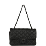Pre-owned Chanel Mini Classic Rectangular Flap Bag So Black Crumpled Calfskin Black Hardware - Thumbnail View 7