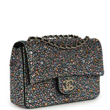 Chanel Mini Bedazzled Classic Rectangular Flap Bag Multicolor Crystals, Black Fabric Light Gold Hardware - Thumbnail View 2