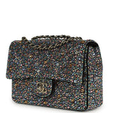Chanel Mini Bedazzled Classic Rectangular Flap Bag Multicolor Crystals, Black Fabric Light Gold Hardware - Thumbnail View 5