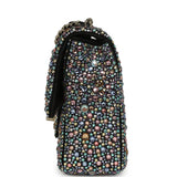 Chanel Mini Bedazzled Classic Rectangular Flap Bag Multicolor Crystals, Black Fabric Light Gold Hardware - Thumbnail View 3