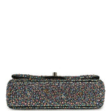 Chanel Mini Bedazzled Classic Rectangular Flap Bag Multicolor Crystals, Black Fabric Light Gold Hardware - Thumbnail View 6