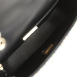 Chanel Mini Bedazzled Classic Rectangular Flap Bag Multicolor Crystals, Black Fabric Light Gold Hardware - Thumbnail View 8