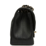 Pre-owned Chanel Mini Chevron Square Flap Bag Black Lambskin Light Gold Hardware - Thumbnail View 4