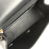Pre-owned Chanel Mini Chevron Square Flap Bag Black Lambskin Light Gold Hardware - Thumbnail View 8
