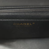 Pre-owned Chanel Mini Chevron Square Flap Bag Black Lambskin Light Gold Hardware - Thumbnail View 9