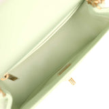 Chanel Mini Square Pearl Crush Flap Bag Light Green Lambskin Antique Gold Hardware - Thumbnail View 9