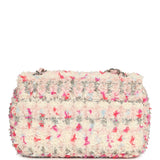 Chanel Mini Rectangular Flap Bag Pink, Multicolored Tweed Bouclé Silver Hardware - Thumbnail View 4