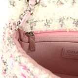 Chanel Mini Rectangular Flap Bag Pink, Multicolored Tweed Bouclé Silver Hardware - Thumbnail View 10