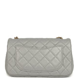 Pre-owned Chanel Mini Pearl Crush Rectangular Flap Bag Grey Lambskin Brushed Gold Hardware - Thumbnail View 4
