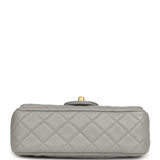 Pre-owned Chanel Mini Pearl Crush Rectangular Flap Bag Grey Lambskin Brushed Gold Hardware - Thumbnail View 6