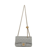 Pre-owned Chanel Mini Pearl Crush Rectangular Flap Bag Grey Lambskin Brushed Gold Hardware - Thumbnail View 7