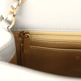 Pre-owned Chanel Mini Pearl Crush Rectangular Flap Bag Grey Lambskin Brushed Gold Hardware - Thumbnail View 11