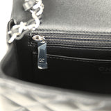 Chanel Mini Classic Rectangular Flap Bag Black Lambskin Silver Hardware - Thumbnail View 10