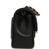 Chanel Mini Classic Rectangular Flap Bag Black Lambskin Silver Hardware - Thumbnail View 3