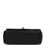 Chanel Mini Classic Rectangular Flap Bag Black Lambskin Silver Hardware - Thumbnail View 6