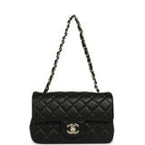 Chanel Mini Classic Rectangular Flap Bag Black Lambskin Silver Hardware - Thumbnail View 7
