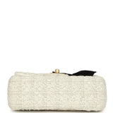 Chanel Mini CC Rectangular Flap Bag with Top Handle White Tweed Brushed Gold Hardware - Thumbnail View 6