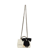 Chanel Mini CC Rectangular Flap Bag with Top Handle White Tweed Brushed Gold Hardware - Thumbnail View 7