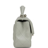 Chanel Mini Classic Rectangular Top Handle Flap Bag Pale Green Lambskin Silver Hardware - Thumbnail View 4