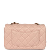 Chanel Mini Classic Rectangular Flap Bag Light Pink Lambskin Light Gold Hardware - Thumbnail View 4