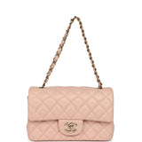 Chanel Mini Classic Rectangular Flap Bag Light Pink Lambskin Light Gold Hardware - Thumbnail View 7