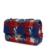 Chanel Mini Classic Rectangular Flap Bag Red, White, Blue Tweed Boucle Gold Hardware - Thumbnail View 5