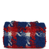 Chanel Mini Classic Rectangular Flap Bag Red, White, Blue Tweed Boucle Gold Hardware - Thumbnail View 4