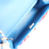 Chanel Mini Classic Rectangular Flap Bag Red, White, Blue Tweed Boucle Gold Hardware - Thumbnail View 8