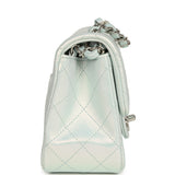 Chanel Mini Classic Square Flap Bag Light Blue Iridescent Calfskin Silver Hardware - Thumbnail View 3