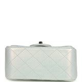 Chanel Mini Classic Square Flap Bag Light Blue Iridescent Calfskin Silver Hardware - Thumbnail View 6