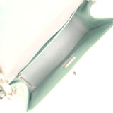 Chanel Mini Classic Square Flap Bag Light Blue Iridescent Calfskin Silver Hardware - Thumbnail View 8