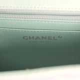 Chanel Mini Classic Square Flap Bag Light Blue Iridescent Calfskin Silver Hardware - Thumbnail View 9