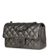 Chanel Mini Classic Rectangular Flap Bag Dark Silver Lambskin Ruthenium Hardware - Thumbnail View 5