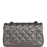 Chanel Mini Classic Rectangular Flap Bag Dark Silver Lambskin Ruthenium Hardware - Thumbnail View 4