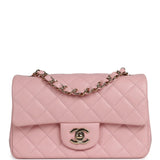 Chanel Mini Classic Rectangular Flap Bag Light Pink Lambskin Light Gold Hardware - Thumbnail View 1