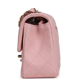 Chanel Mini Classic Rectangular Flap Bag Light Pink Lambskin Light Gold Hardware - Thumbnail View 4