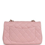 Chanel Mini Classic Rectangular Flap Bag Light Pink Lambskin Light Gold Hardware - Thumbnail View 3