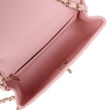 Chanel Mini Classic Rectangular Flap Bag Light Pink Lambskin Light Gold Hardware - Thumbnail View 10