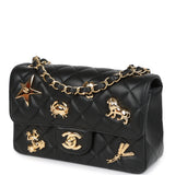 Chanel Mini Classic "Charms" Rectangular Flap Bag Black Lambskin Gold Hardware - Thumbnail View 5