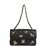 Chanel Mini Classic "Charms" Rectangular Flap Bag Black Lambskin Gold Hardware - Thumbnail View 7